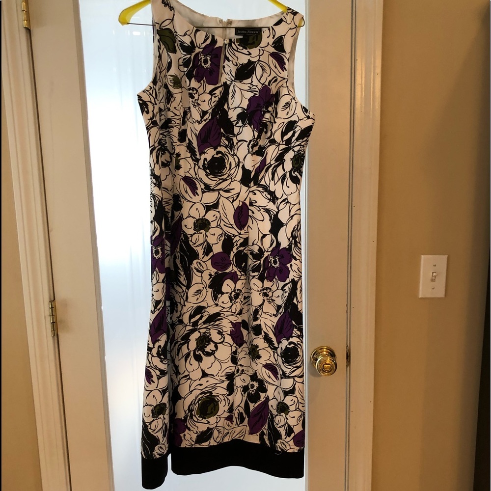 Print dress with belt